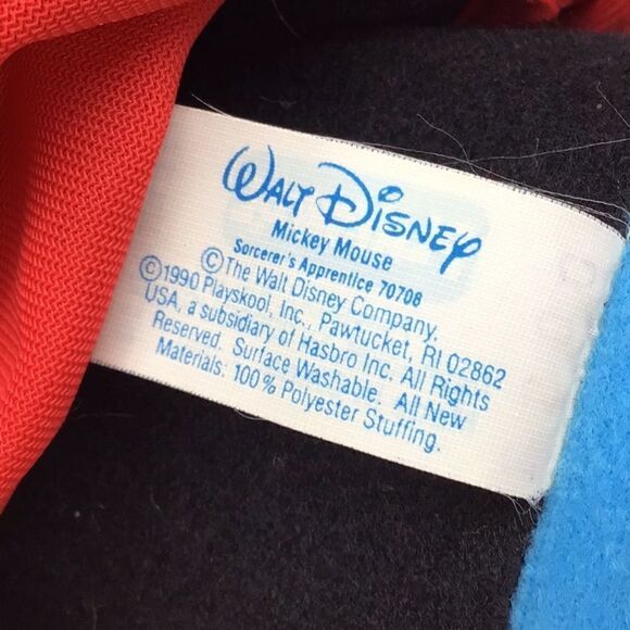 Playskool 1990 Mickey Mouse Sorcerer’s Apprentice Fantasia Plush - Picture 9 of 9